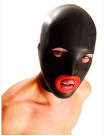 A hood of Latex, with Red Lips,3344144