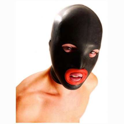 A hood of Latex, with Red Lips,3344144