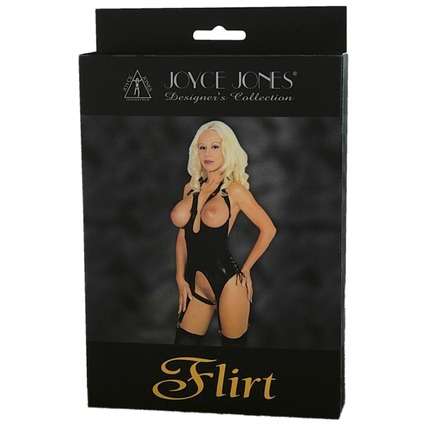 Body de PVC Joyce Jones Preto,1624214