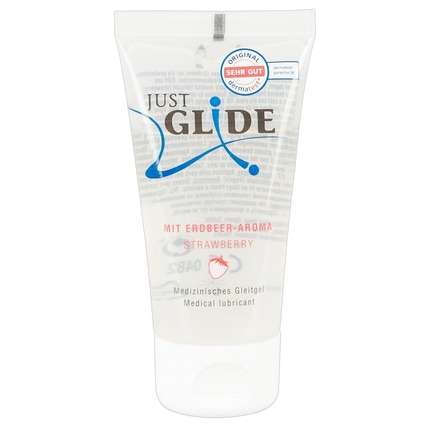 Lubricant is food-Grade, Water-Based the Just Glide Strawberry 50ml 3164241