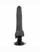 Vibrador Realístico Basecock Preto com Comando 18.5 cm,2184549