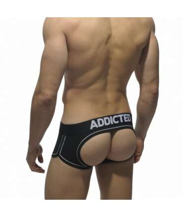 Boxers Addicted Double Piping Bottomless Preto,500012