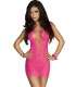 Mini Dress Mesh Hollow Pink 197019