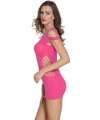 Mini Dress Mesh Hollow Pink 197019