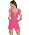 Mini Dress Mesh Hollow Pink 197019