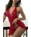 Babydoll Ravishing Red with Lace and Open Back 160002