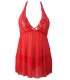 Babydoll Ravishing Red with Lace and Open Back 160002