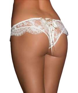 Briefs with Tie and White Lace Thong 176006