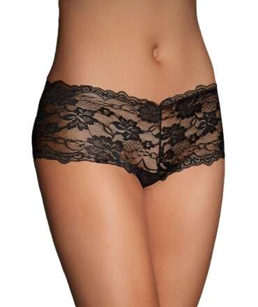 Panties French Black with Straps Cross Behind 176004