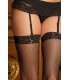 Straps-of-Alloy-Effect Apron in Black Lace 165004