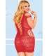 Mini Dress Red Mesh Hollow 197026