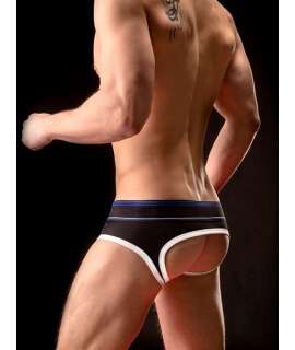 Jockstrap BARCODE Backless Brief Gustavo Black White Blue 126009