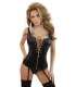 Bodice in Leather with zip Closure and Ties Front 161001