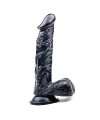 Dildo Preto com Ventosa e Testículos 22 cm,0190560500