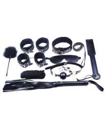 Kit Bondage 10 Pieces Black High Quality 341015