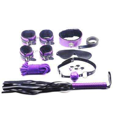 Kit Bondage 8 Peças Roxo Alta Qualidade,341012