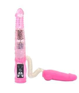 Vibrador Duplo Rosa 22 cm com Dildo Mini Extra,217012