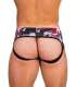 Jockstrap Barcode Backless Boot Camp Cinzento Vermelho,126007