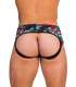 Jockstrap Barcode Backless Boot Camp Grey Green Red 126008