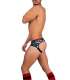 Jockstrap Barcode Backless Boot Camp Verde Cinzento Vermelho,126008