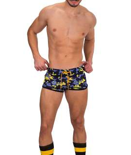 Shorts Barcode Gym Short Thar Navy Blue Yellow 131006