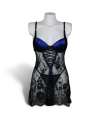 Babydoll with Blue Satin Ribbons Crossed 160025