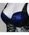 Babydoll Azul com Fitas de Cetim Cruzadas,160025