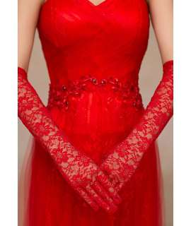 Gloves Lace Red 137002