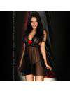 Babydoll with Cups in Lace Embroidered Chilirose 160038