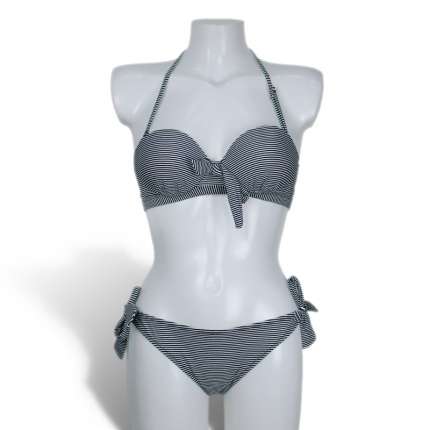 Bikini Black Stripes Retro 360003