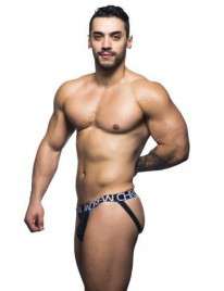 Jockstrap Andrew Christian Pro Varsity Preto,126014