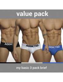 Pack 3 Cuecas Addicted My Basic Brief,500087