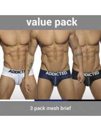 Pack Of 3 Briefs Addicted Mesh Brief Push Up 500089