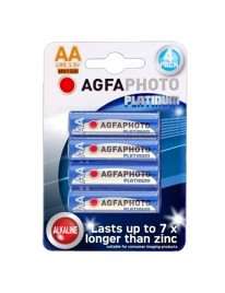 Pack 4 Alkaline Batteries AGFA Photo Platinum LR6 AA 1.5 V MN1500