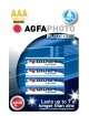 Pack 4 Alkaline Batteries AGFA Photo Platinum LR03 AAA 1.5 V MN2400