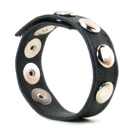 Cockring, Synthetic Leather with Rivets, 22.5 cm 130040