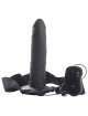 Strap-on Hollow with Vibration-Royal Rapture Air Feeling Black 20 cm 150007