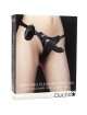 Strap-on with Vibration Ouch! Pleasure Black 14 cm 150011