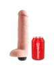 Dildo com Ejaculação e Testículos King Cock Squirting Cock with Balls Bege 20 cm,234004