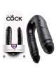 Dildo Duplo Realístico Large Double Trouble King Cock Preto 18 cm,224004