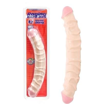 Dildo Duplo Racing Hard-Ons Branco 30 cm,224005