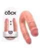 Dildo Duplo Realístico Medium Double Trouble King Cock Bege 14 cm,224008