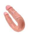 Dildo Duplo Realístico Medium Double Trouble King Cock Bege 14 cm,224008