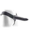 Strap-on Hollow Real Rapture Air Feeling Black 20 cm 150014