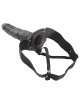 Strap-on Hollow Real Rapture Air Feeling Black 20 cm 150014