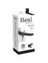 Strap-on Hollow Real Rapture Air Feeling Black 20 cm 150014