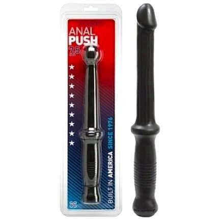 Dildo com Cabo Anal Push Preto 30 cm,234023