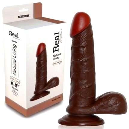 Dildo Realistic Real Rapture Earth Flavour Black 16 cm 234026