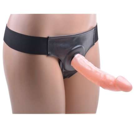 Strap-on com Dildo Oco Bege18 cm,150015