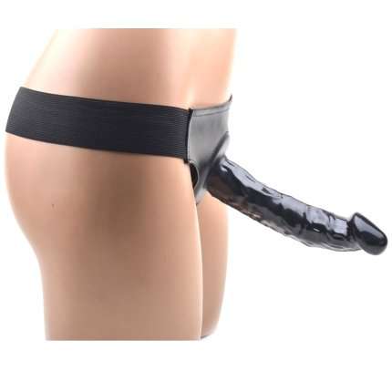 Strap-on com Dildo Preto Hollow 18 cm,150016